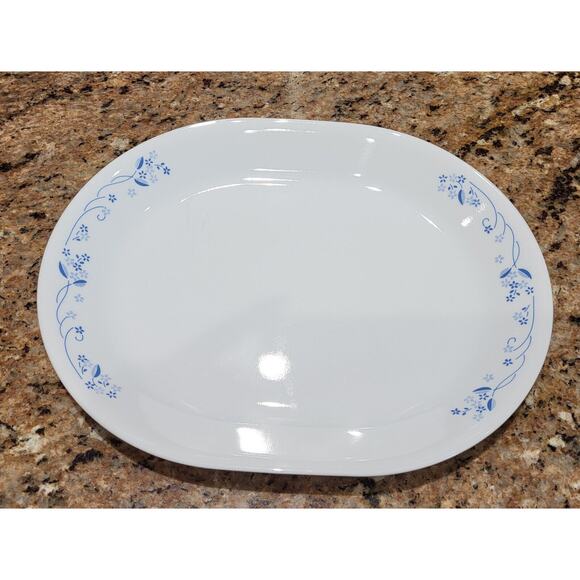 Corelle Provincial Blue Platter 12 1/4" Meat Platter Vintage - Picture 6 of 11